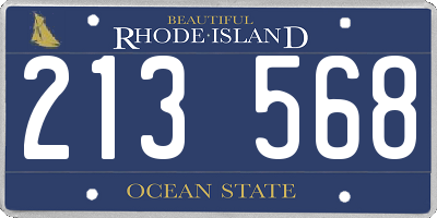 RI license plate 213568
