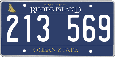 RI license plate 213569