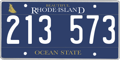 RI license plate 213573