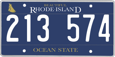 RI license plate 213574