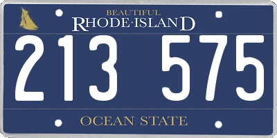 RI license plate 213575