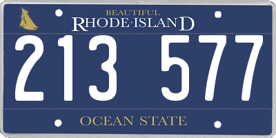 RI license plate 213577