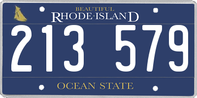 RI license plate 213579