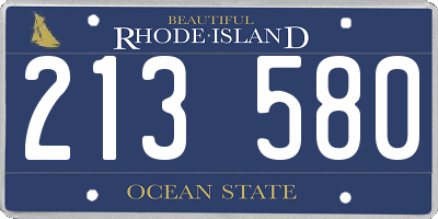 RI license plate 213580