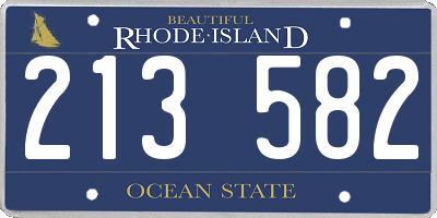 RI license plate 213582