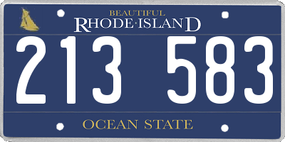 RI license plate 213583