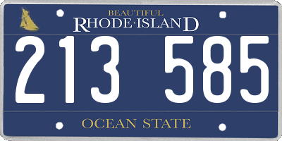 RI license plate 213585