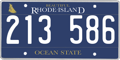 RI license plate 213586