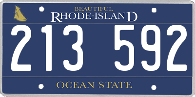 RI license plate 213592