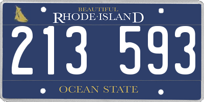 RI license plate 213593
