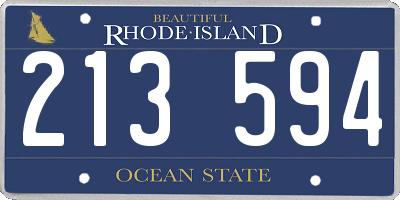 RI license plate 213594