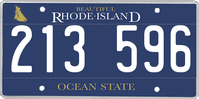 RI license plate 213596
