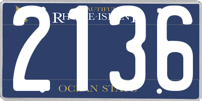 RI license plate 2136