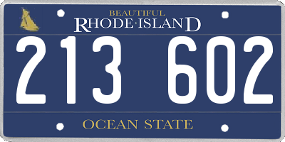 RI license plate 213602