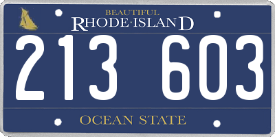 RI license plate 213603