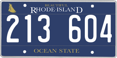 RI license plate 213604
