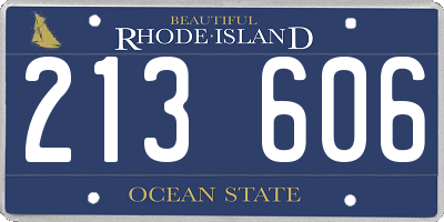 RI license plate 213606