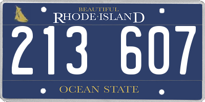 RI license plate 213607