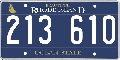 RI license plate 213610