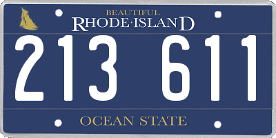 RI license plate 213611