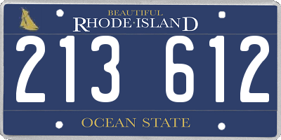 RI license plate 213612