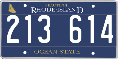 RI license plate 213614