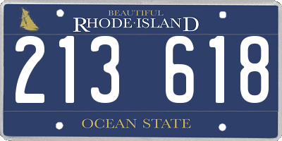 RI license plate 213618