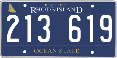 RI license plate 213619