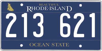 RI license plate 213621