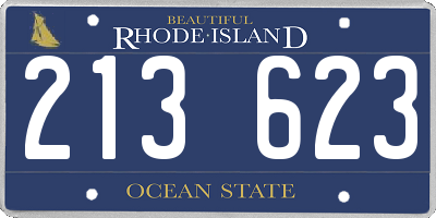 RI license plate 213623