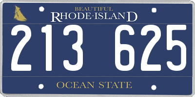 RI license plate 213625
