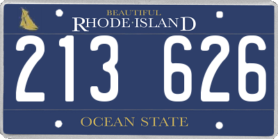 RI license plate 213626