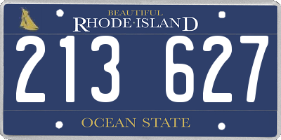 RI license plate 213627