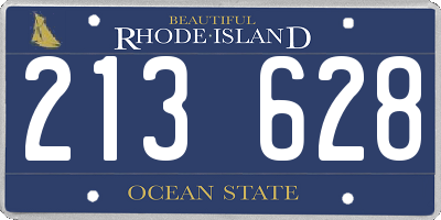 RI license plate 213628