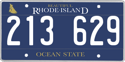 RI license plate 213629