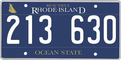 RI license plate 213630