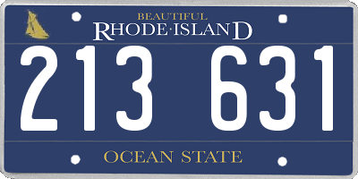 RI license plate 213631
