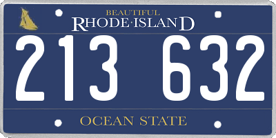 RI license plate 213632