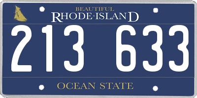 RI license plate 213633