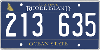 RI license plate 213635