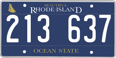 RI license plate 213637