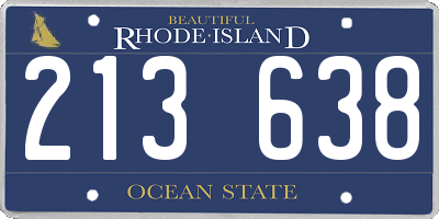 RI license plate 213638
