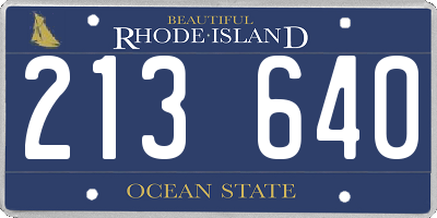RI license plate 213640