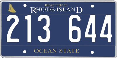RI license plate 213644