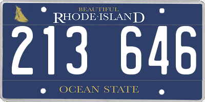 RI license plate 213646