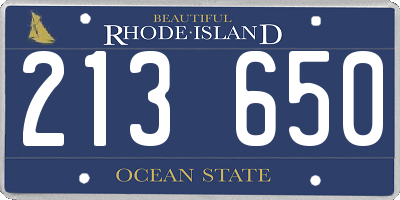 RI license plate 213650