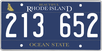 RI license plate 213652