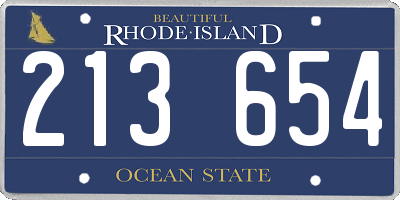 RI license plate 213654