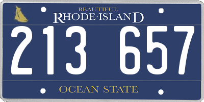 RI license plate 213657