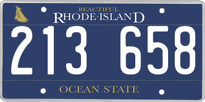 RI license plate 213658